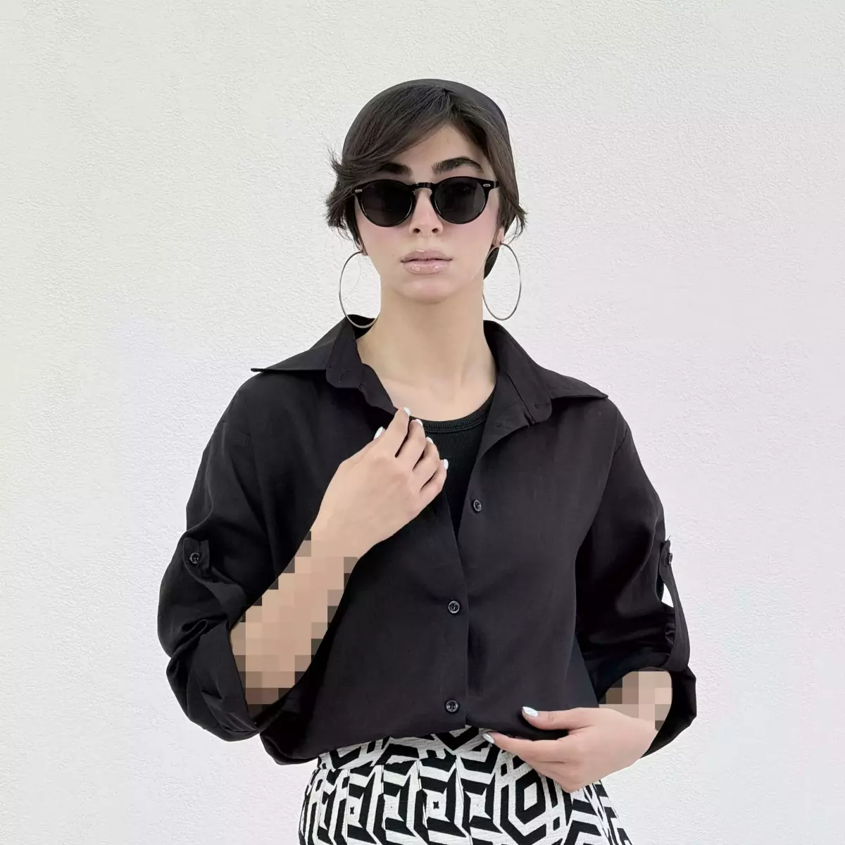 شومیز زنانه لینن جلو دکمه