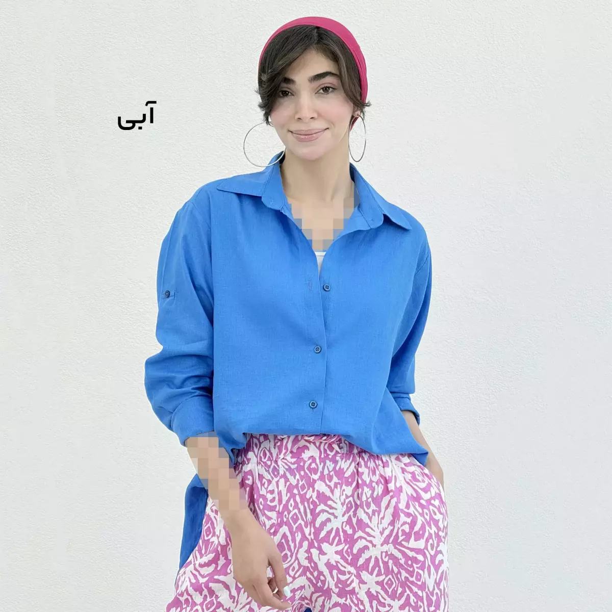 شومیز زنانه لینن جلو دکمه