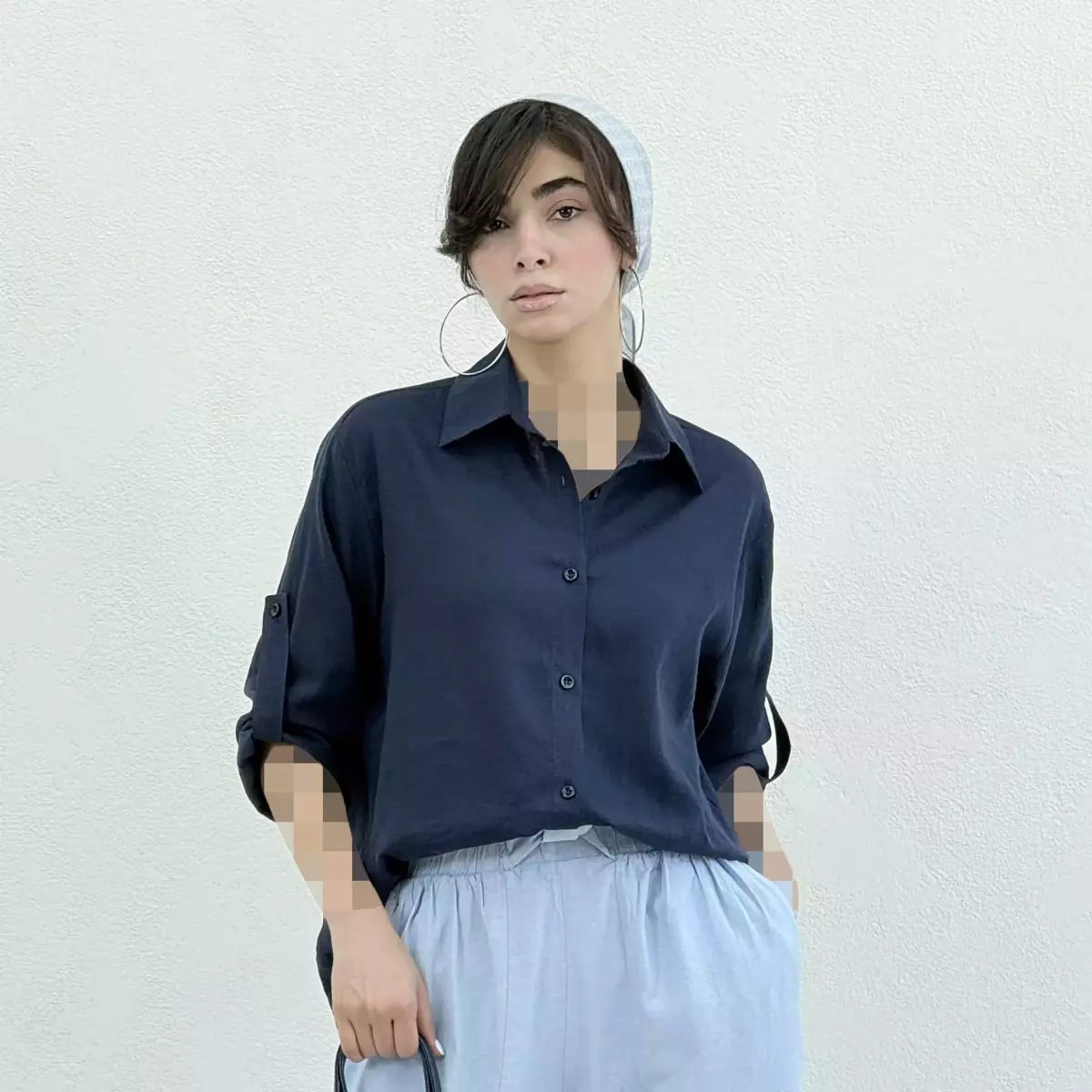 شومیز زنانه لینن جلو دکمه
