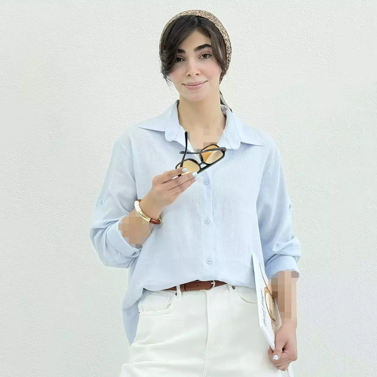 شومیز زنانه لینن جلو دکمه