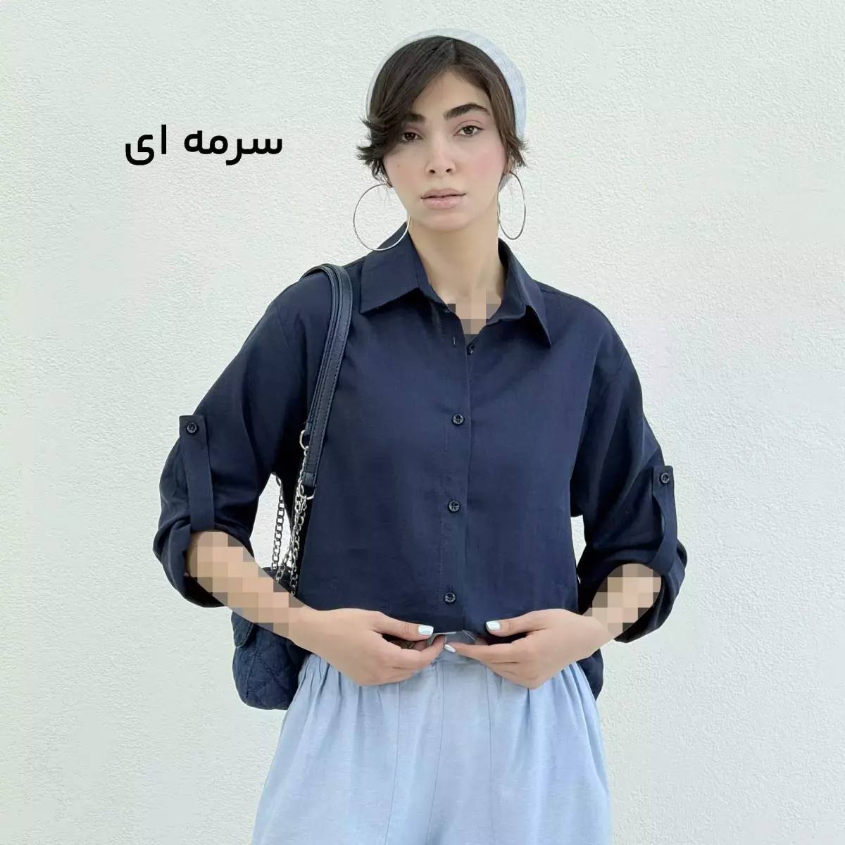 شومیز زنانه لینن جلو دکمه