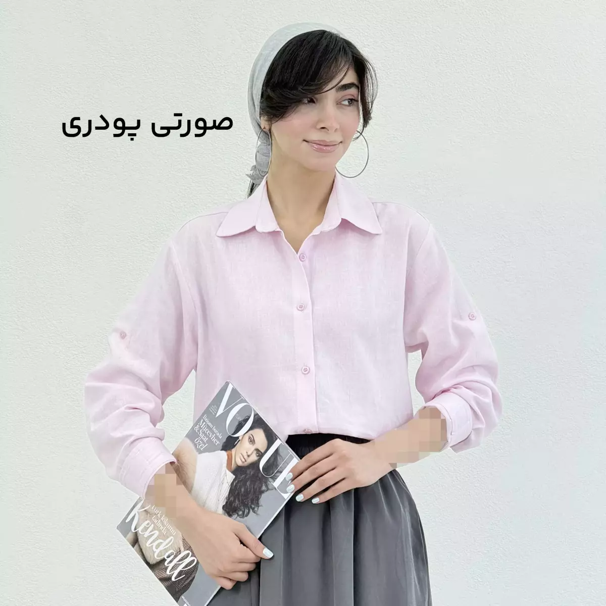 شومیز زنانه لینن جلو دکمه