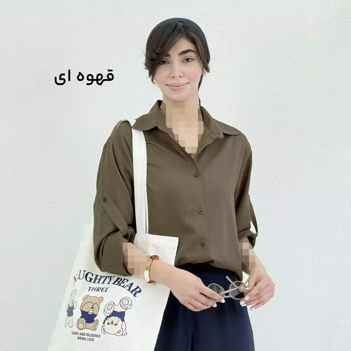 شومیز زنانه لینن جلو دکمه