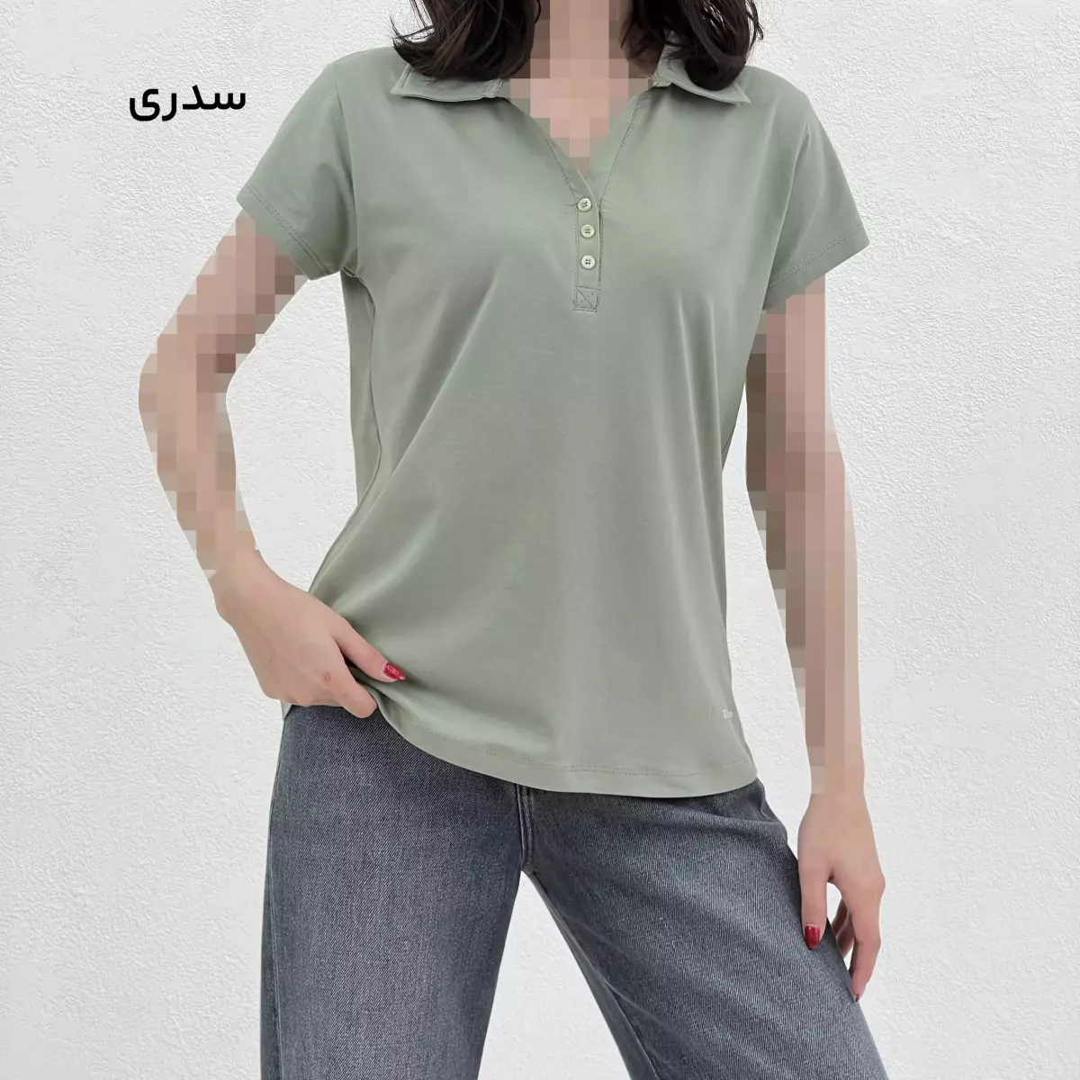 تیشرت زنانه سه دکمه