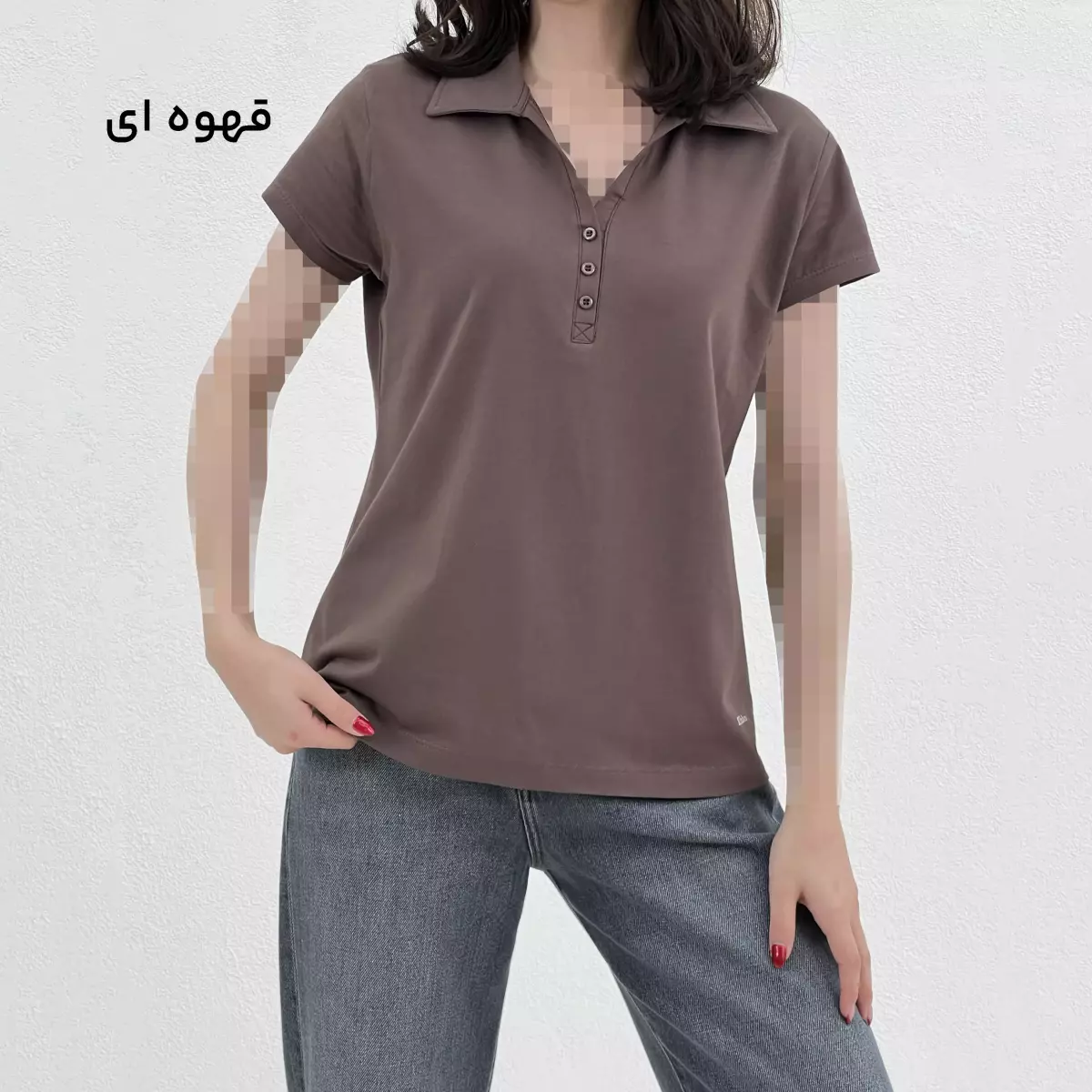 تیشرت زنانه سه دکمه