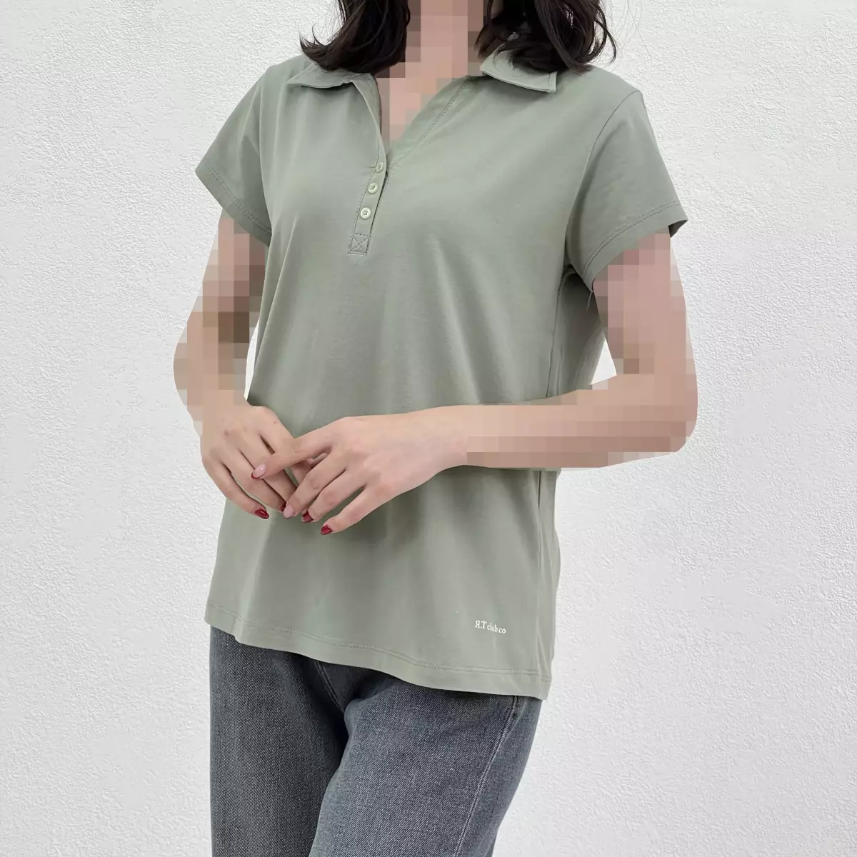 تیشرت زنانه سه دکمه