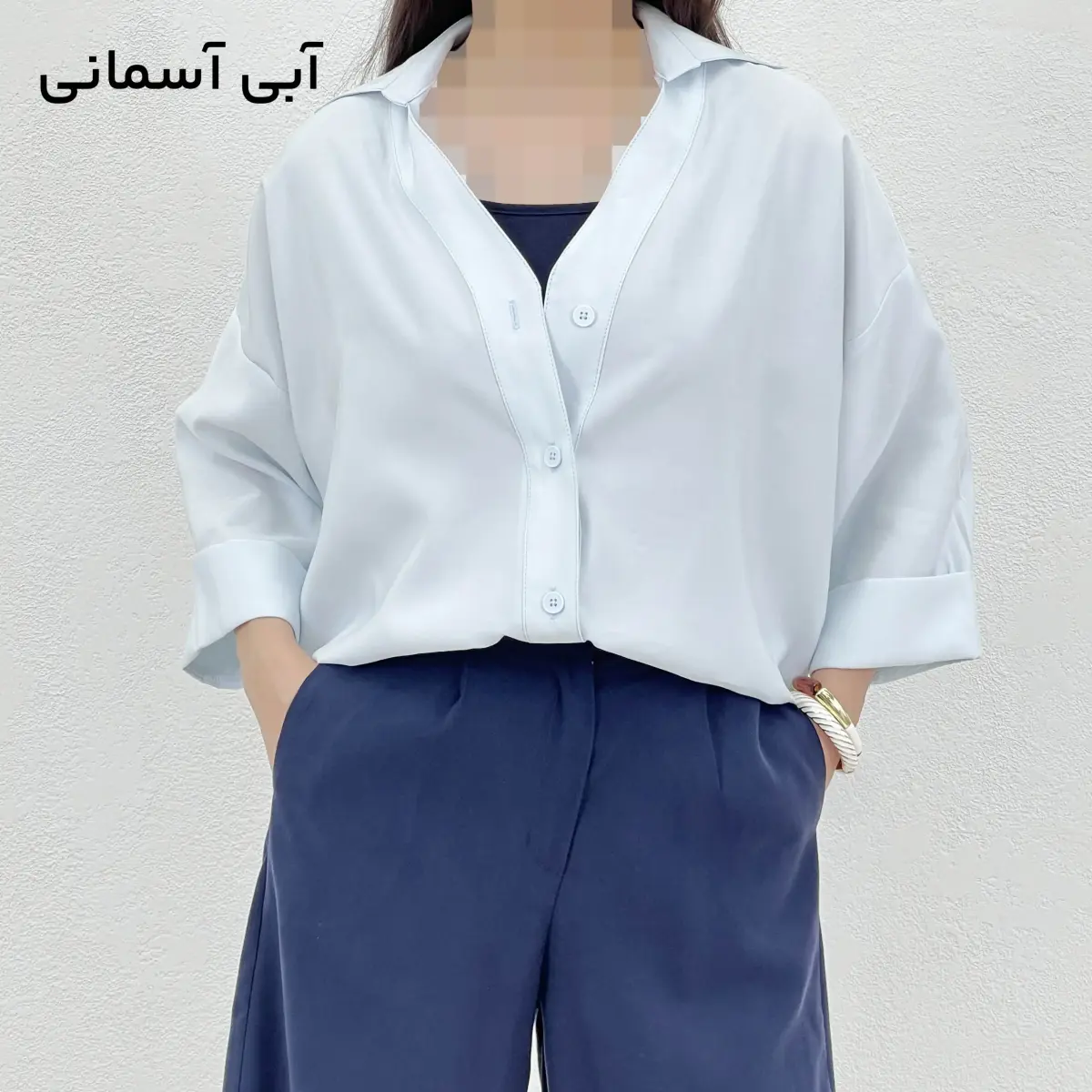 شومیز زنانه سیلک آستین پاکتی