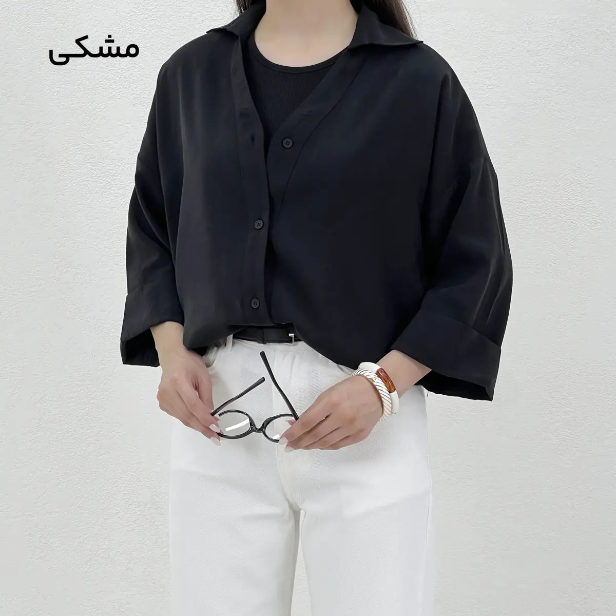 شومیز زنانه سیلک آستین پاکتی