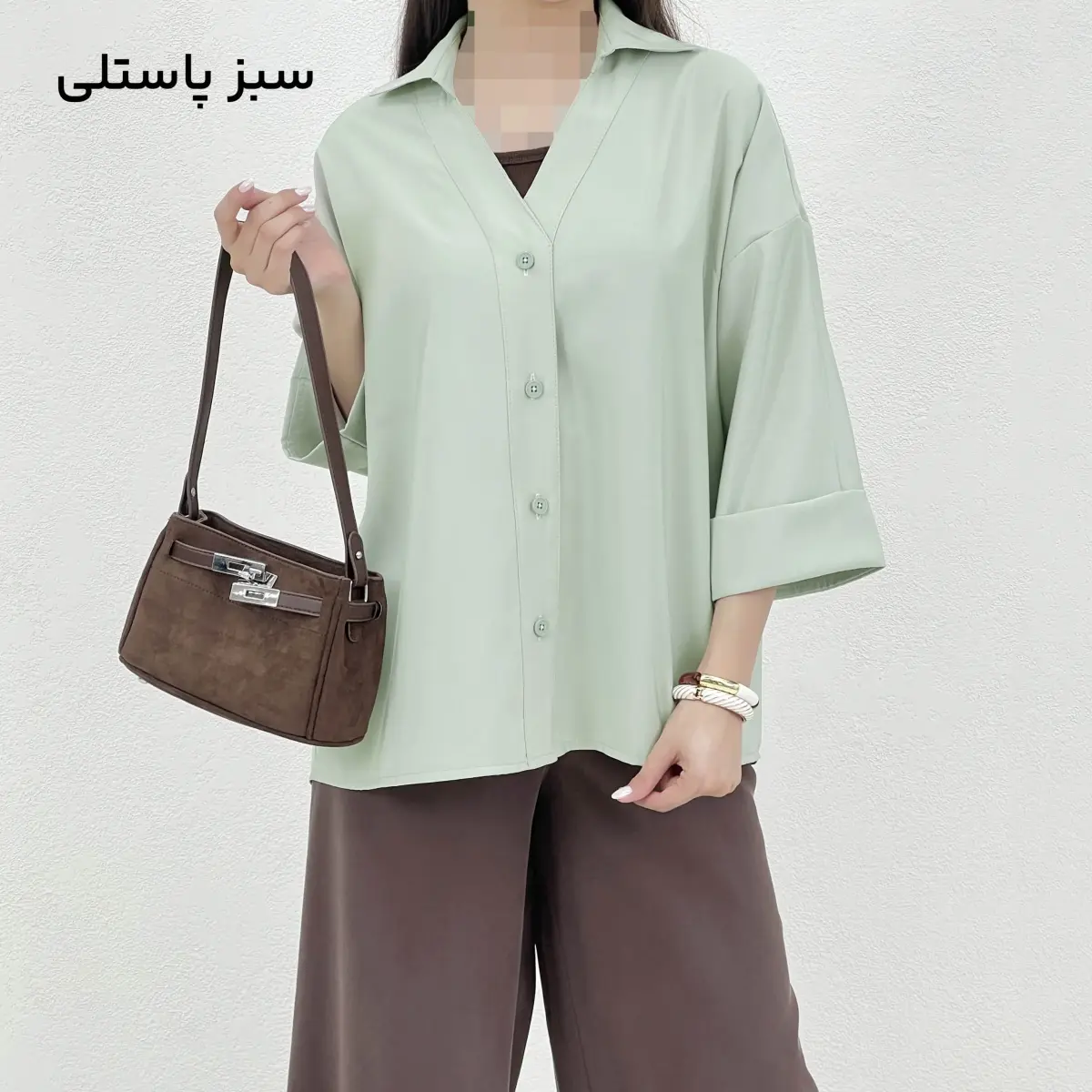 شومیز زنانه سیلک آستین پاکتی