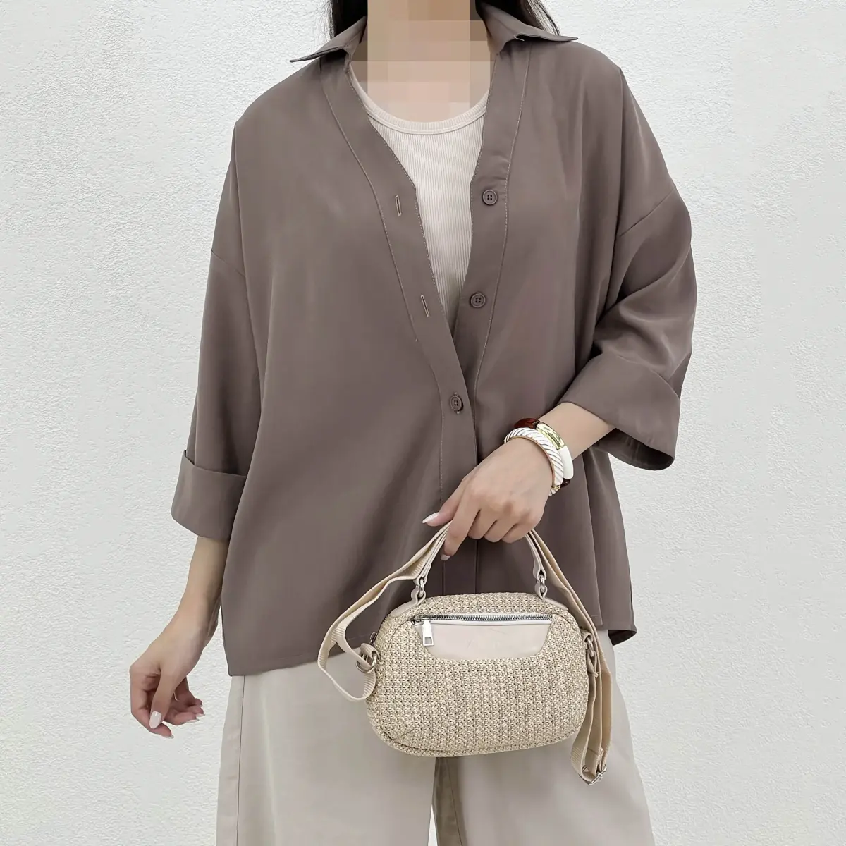 شومیز زنانه سیلک آستین پاکتی