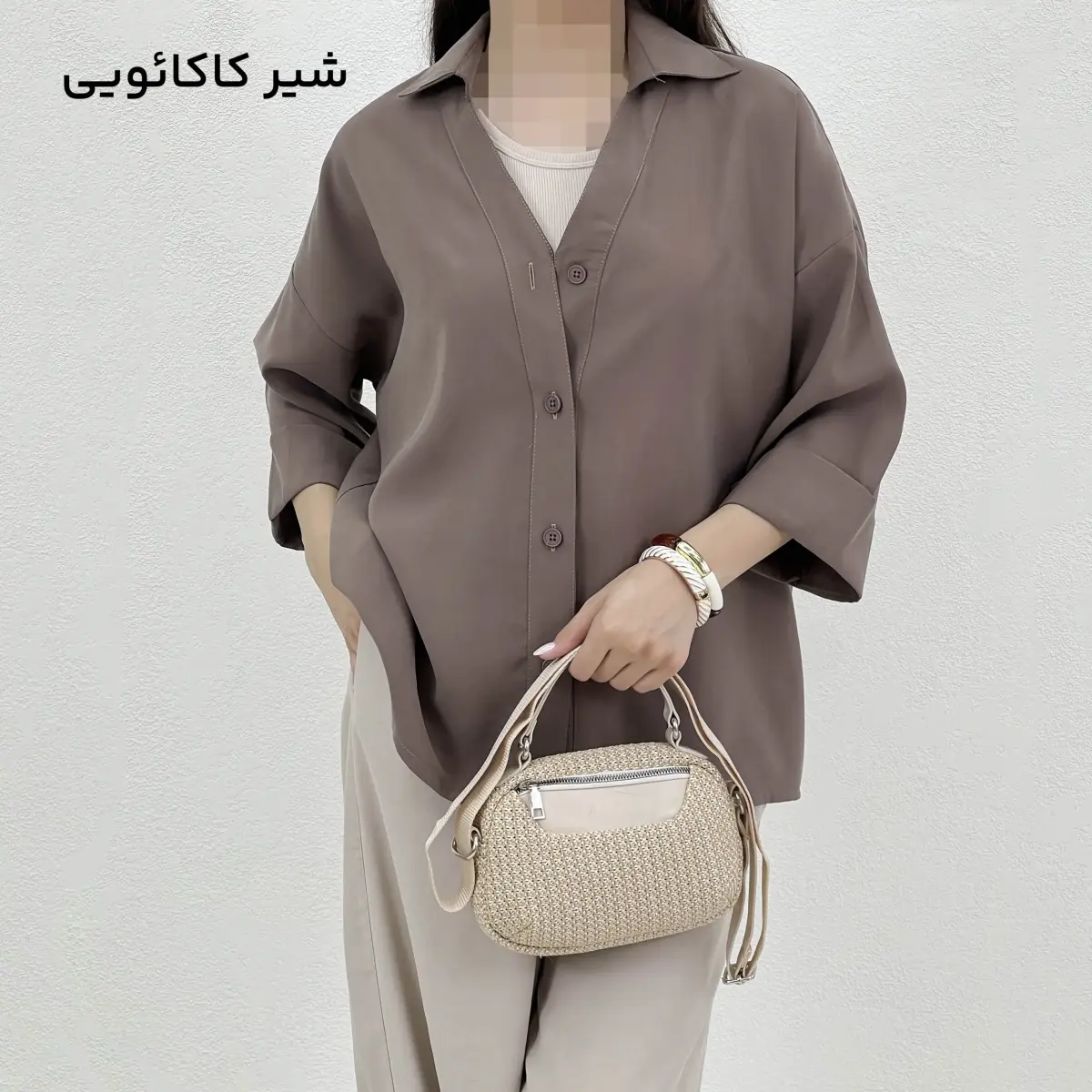 شومیز زنانه سیلک آستین پاکتی