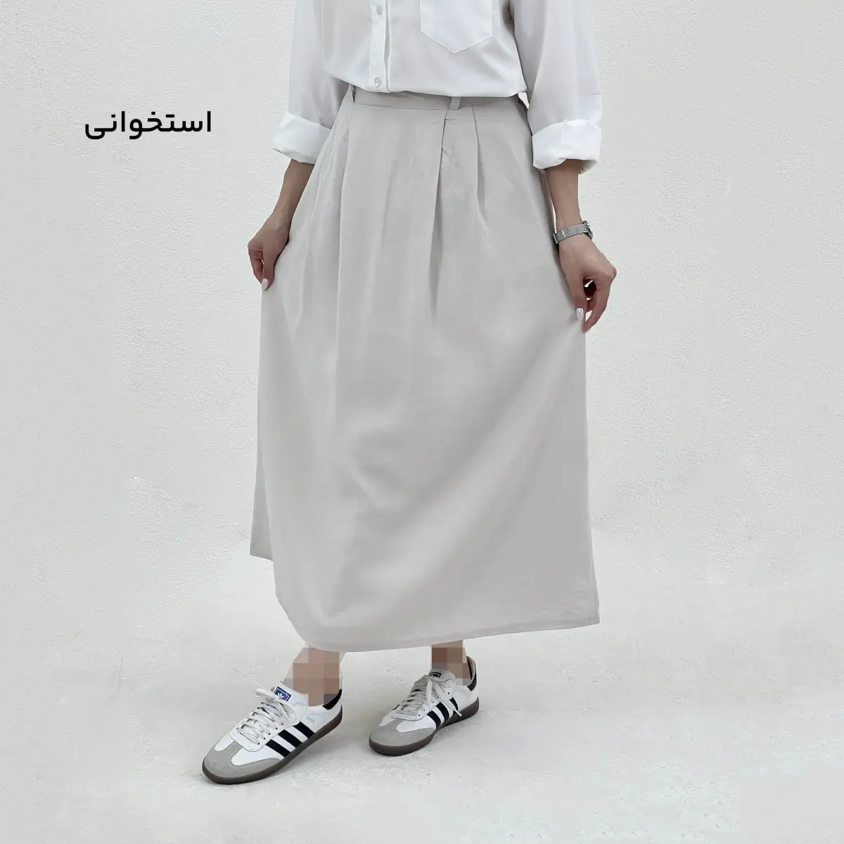 دامن زنانه سیلک جلو پیله