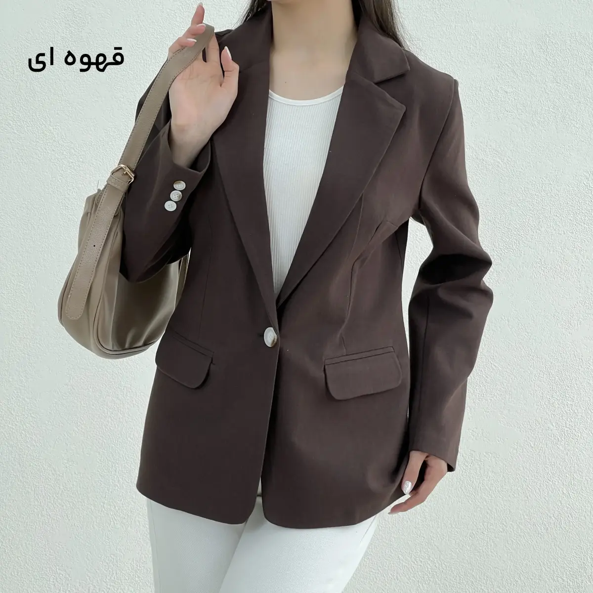 کت زنانه لینن تک دکمه