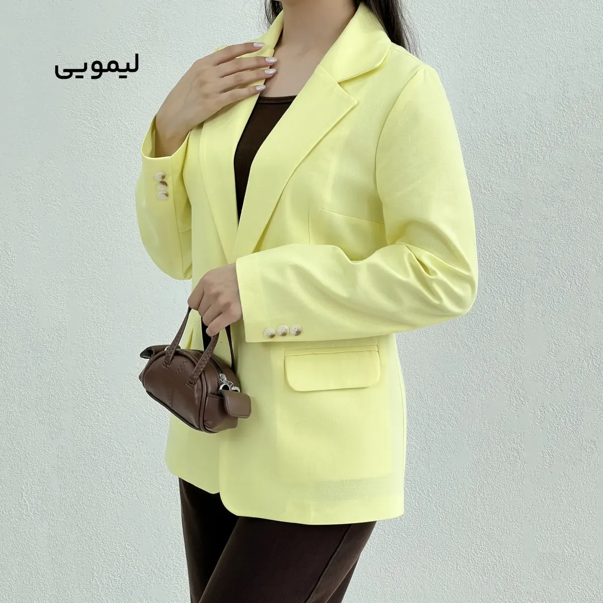 کت زنانه لینن تک دکمه