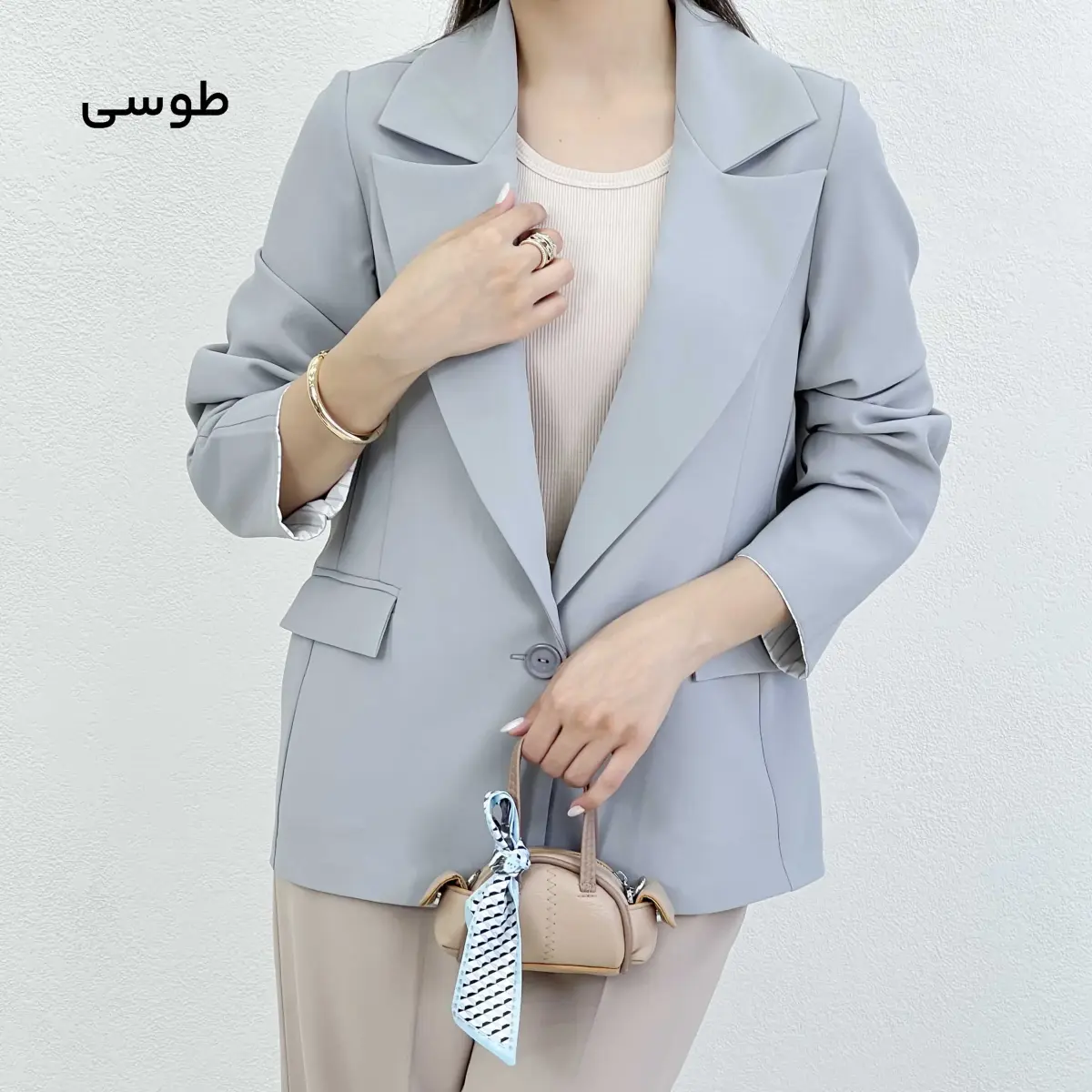 کت کرپ زنانه آستین راه راه