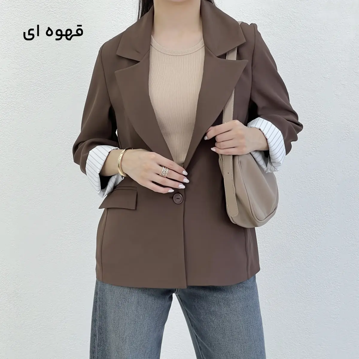 کت کرپ زنانه آستین راه راه