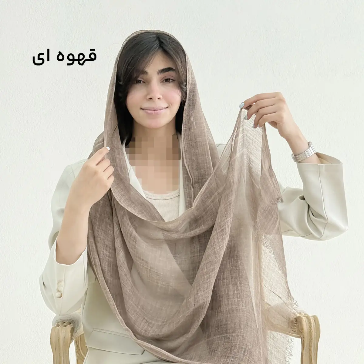 شال زنانه لینن منهتن