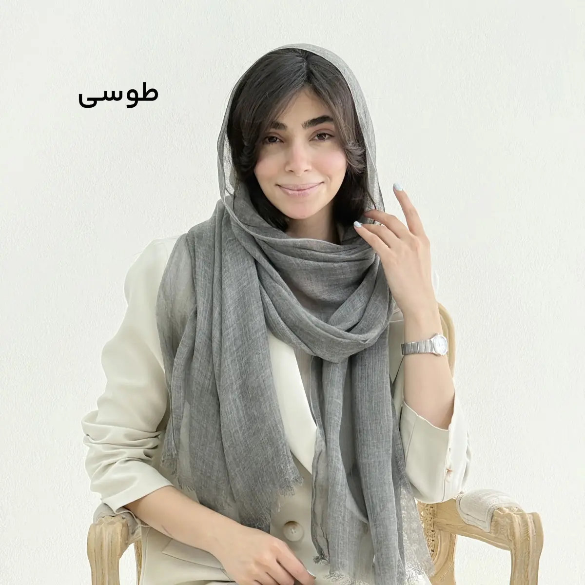 شال زنانه لینن منهتن