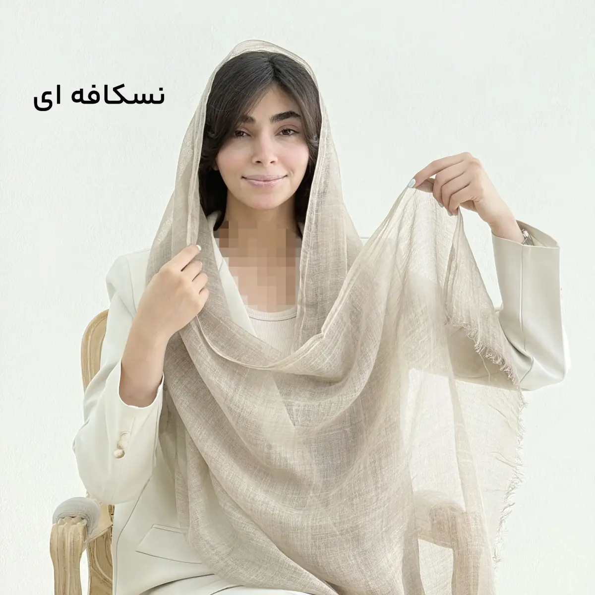 شال زنانه لینن منهتن