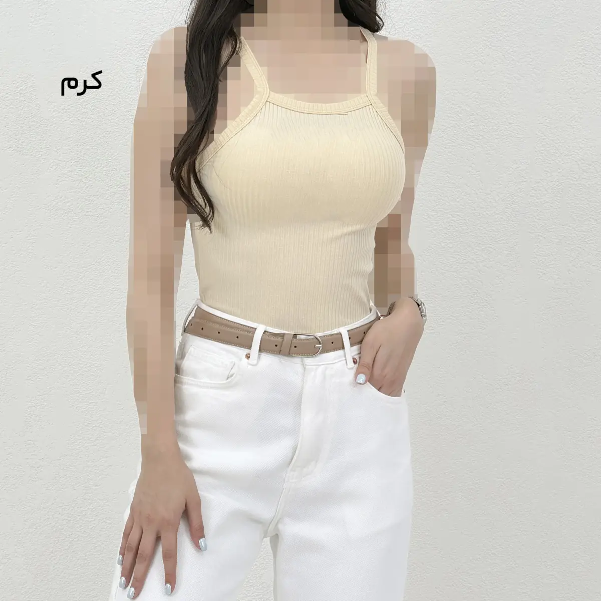 تاپ زنانه دو بند کرکره ای