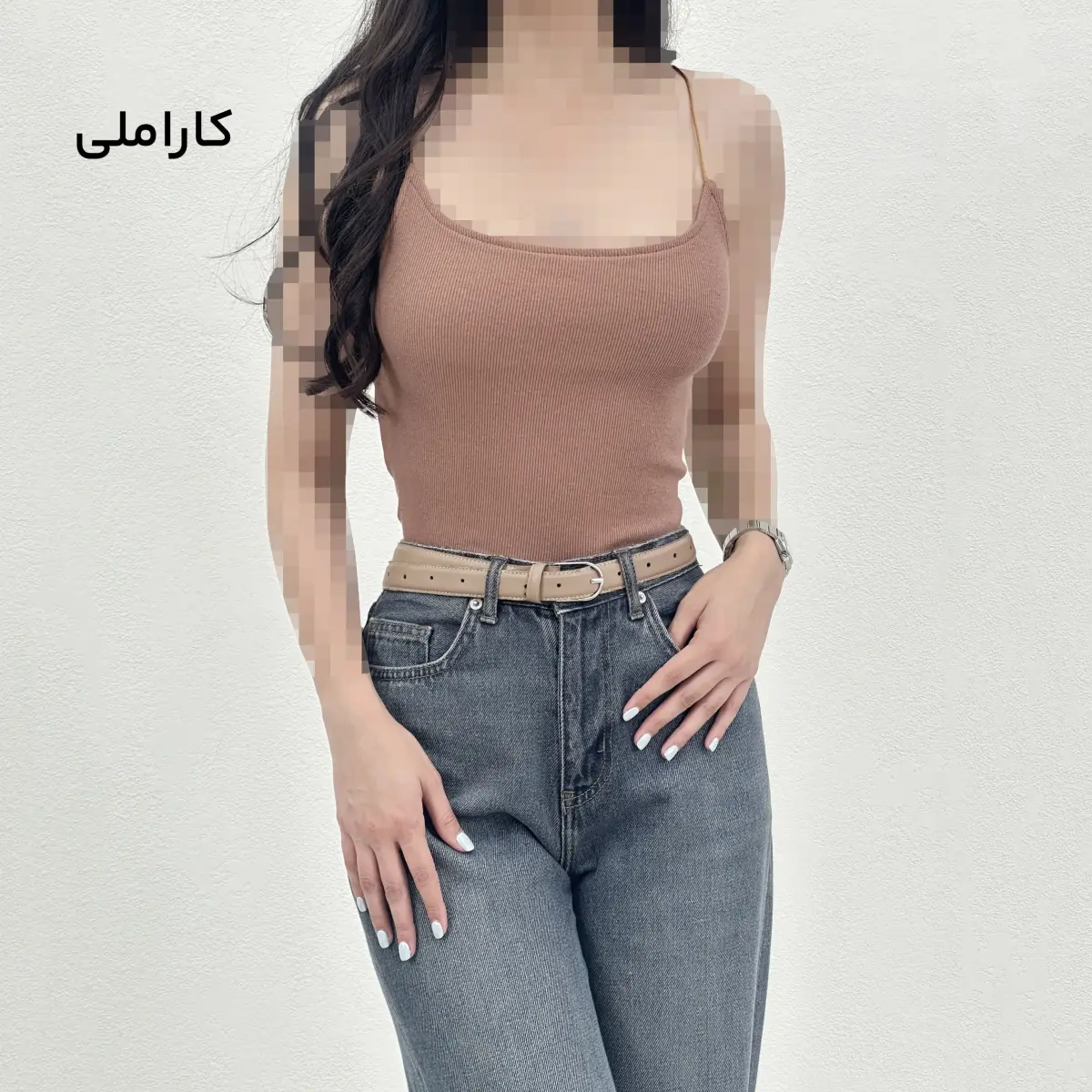 تاپ زنانه کبریتی بند ماکارون