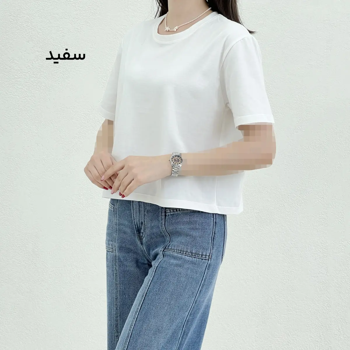 تیشرت کراپ زنانه بیسیک