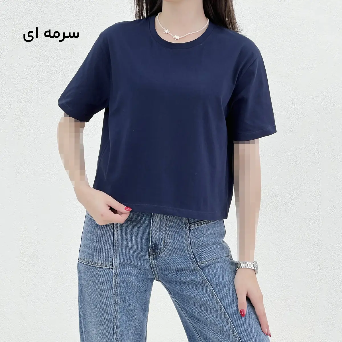 تیشرت کراپ زنانه بیسیک