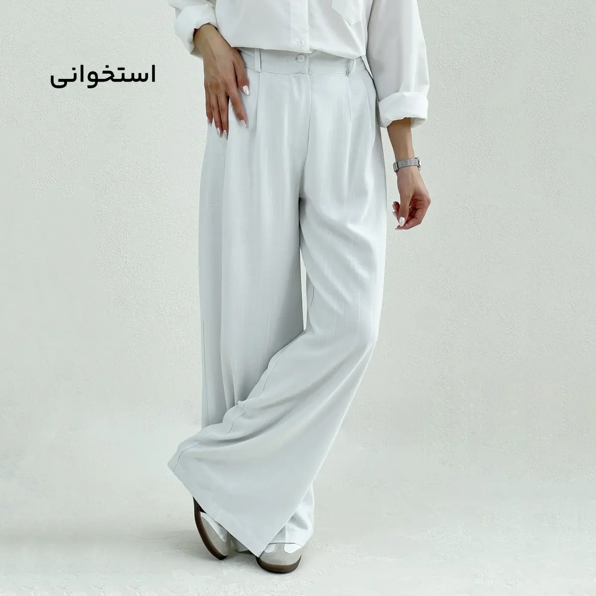 شلوار پارچه ای لینن جلو پیله