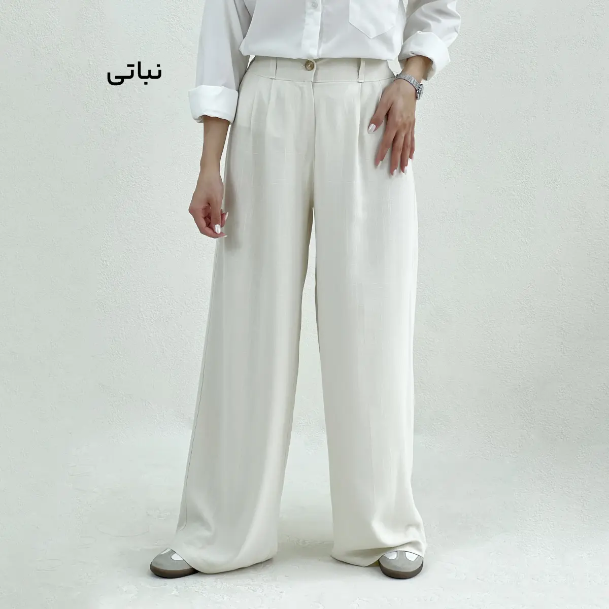 شلوار پارچه ای لینن جلو پیله