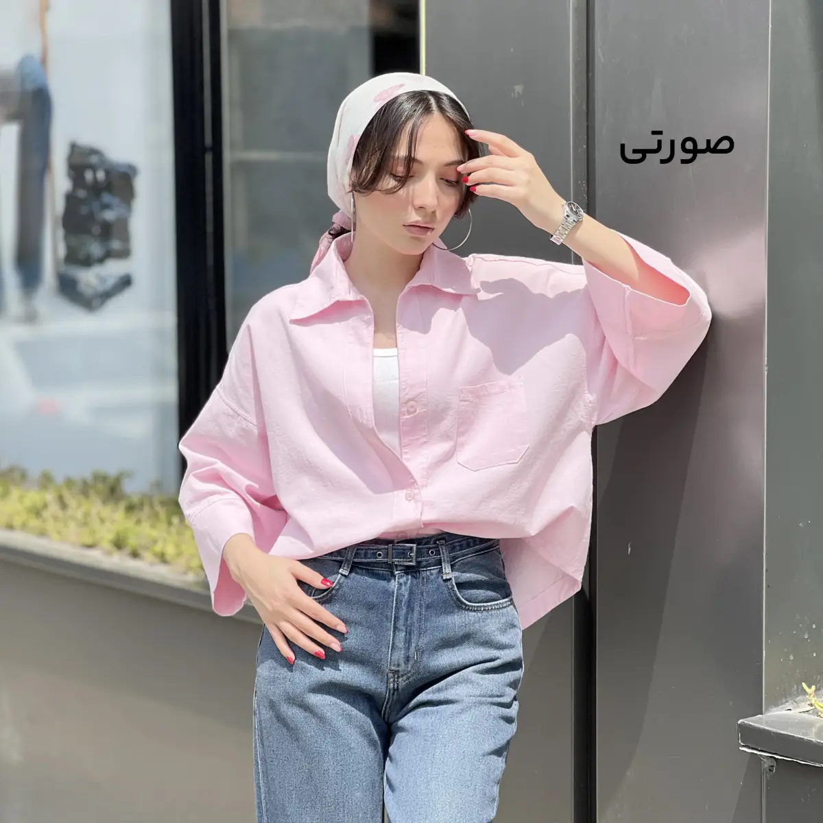 شومیز زنانه لینن یقه مردانه