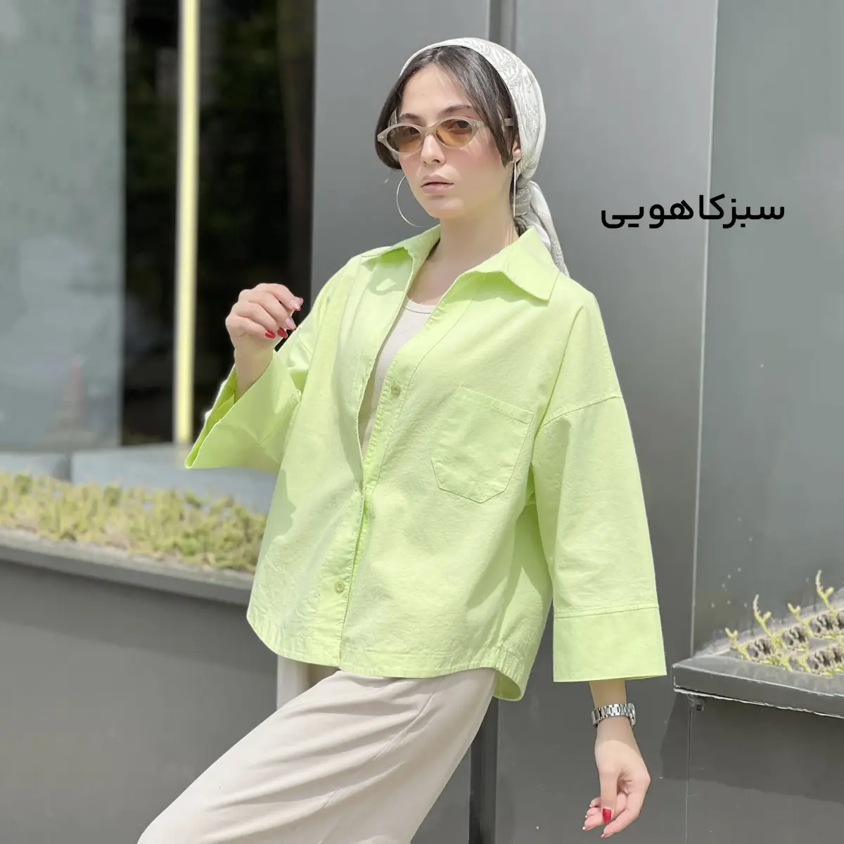 شومیز زنانه لینن یقه مردانه