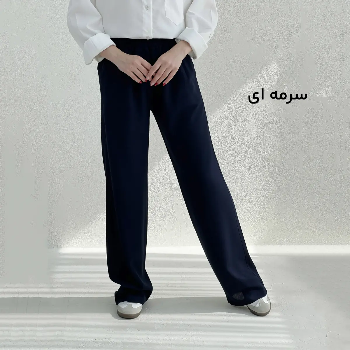 شلوار پارچه ای لینن زنانه کمرکش