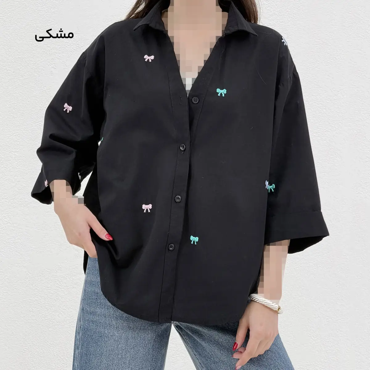 شومیز زنانه طرح پاپیون