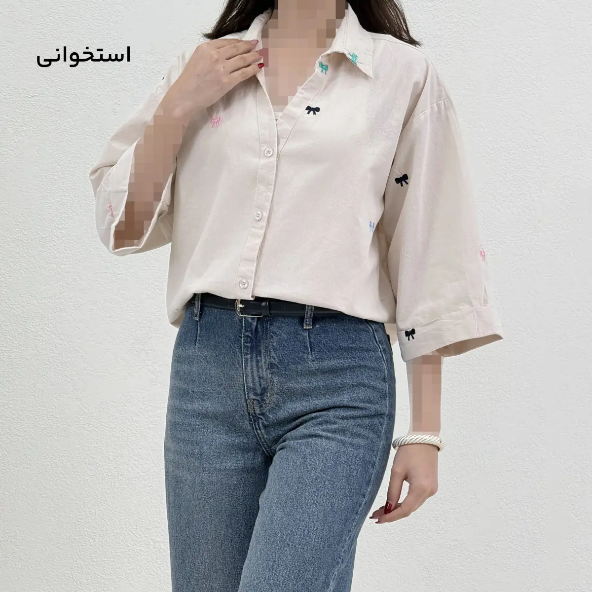 شومیز زنانه طرح پاپیون