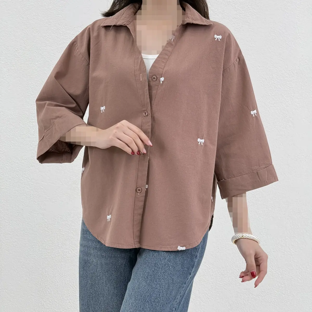 شومیز زنانه طرح پاپیون
