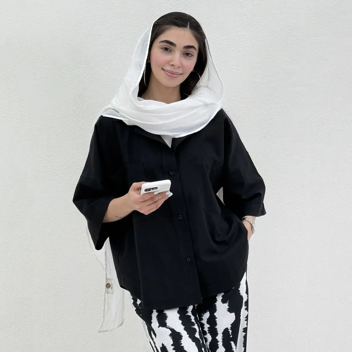 شومیز زنانه رنگی لینن اسلپ
