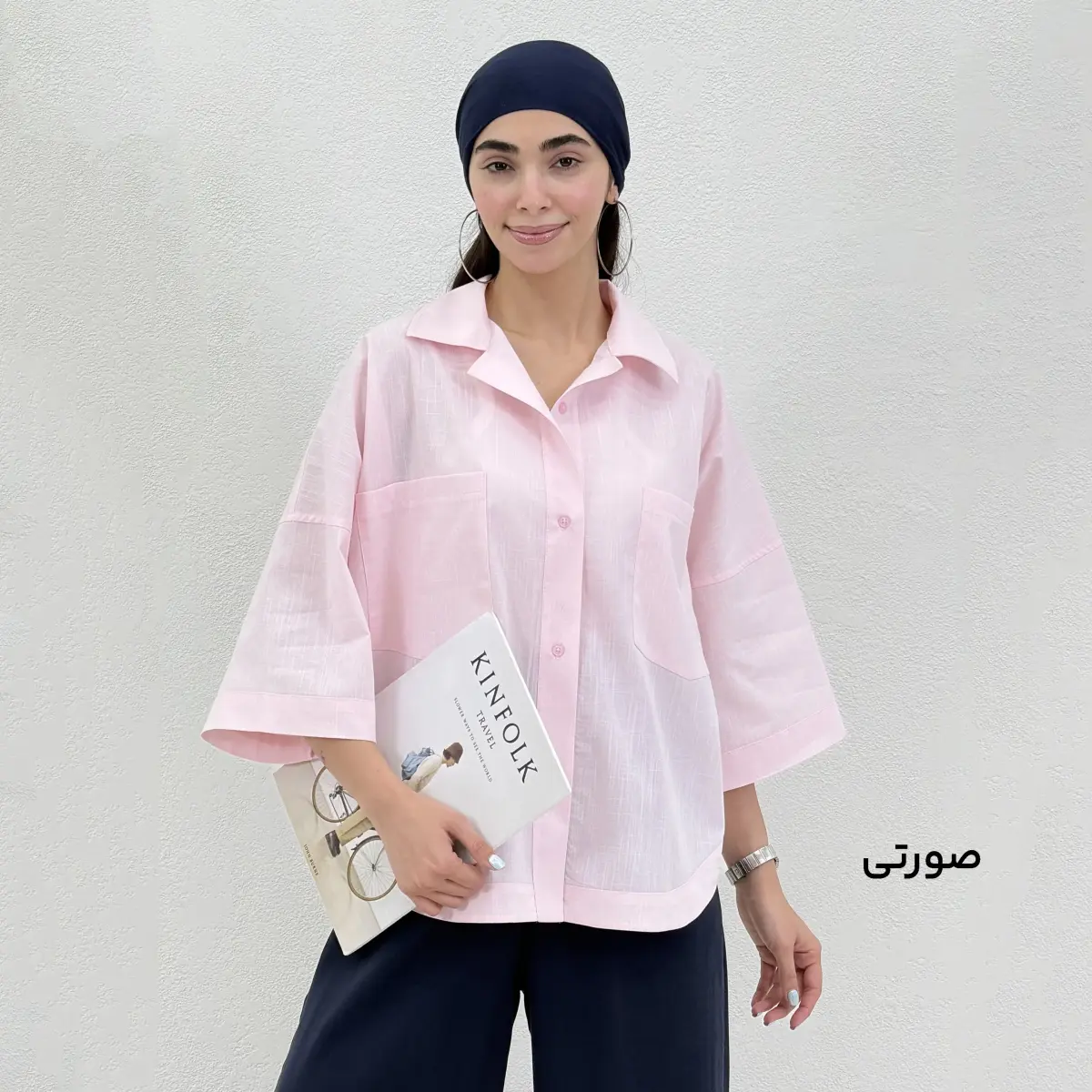 شومیز زنانه رنگی لینن اسلپ
