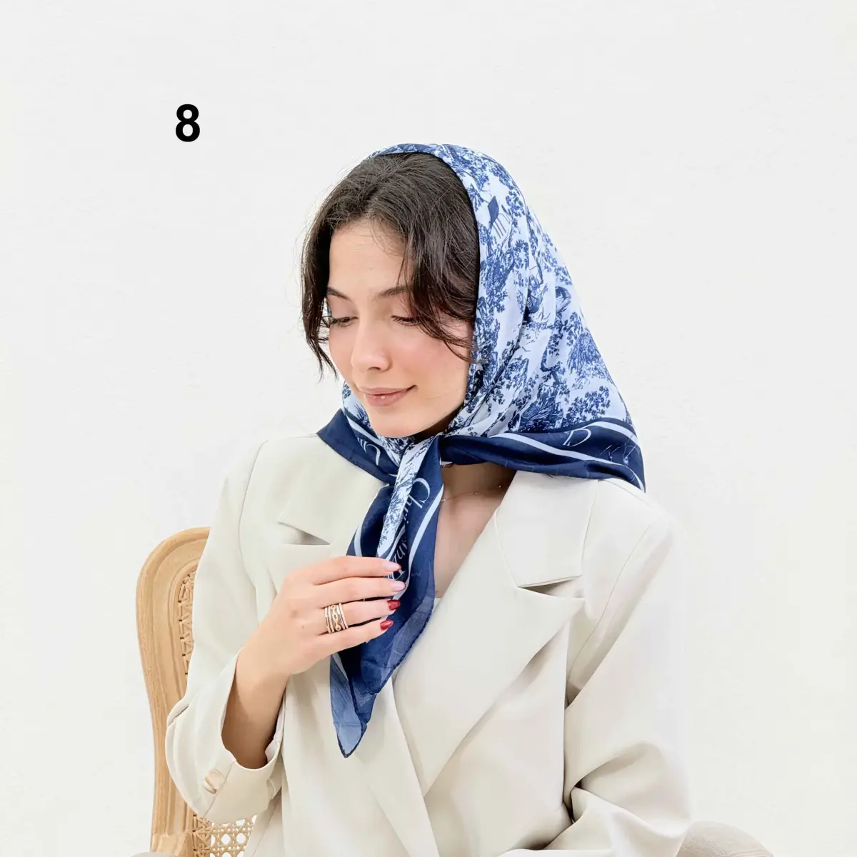 مینی اسکارف زنانه سرمه ای