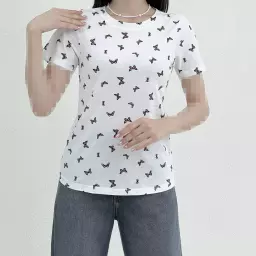 تیشرت زنانه طرح پروانه