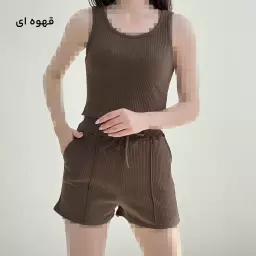 ست تاپ و شورتک زنانه کرکره ای