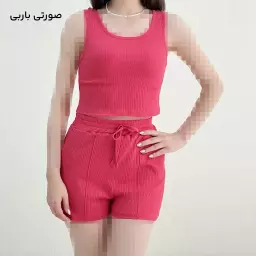 ست تاپ و شورتک زنانه کرکره ای