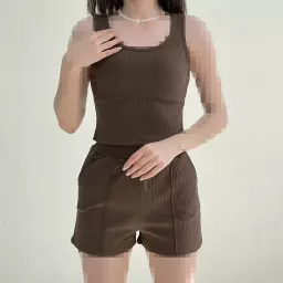 ست تاپ و شورتک زنانه کرکره ای