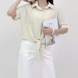 شومیز زنانه پفکی جلو گره ای