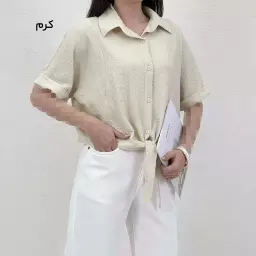 شومیز زنانه پفکی جلو گره ای