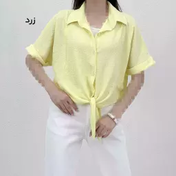 شومیز زنانه پفکی جلو گره ای