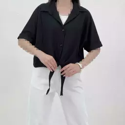 شومیز زنانه پفکی جلو گره ای