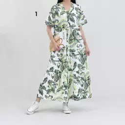 پیراهن زنانه بلندجلو دکمه