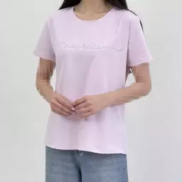 تیشرت زنانه نخ و پنبه آستین کوتاه