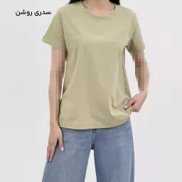 تیشرت زنانه نخ و پنبه آستین کوتاه