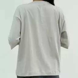 تیشرت باکسی زنانه یقه گرد دو رنگ